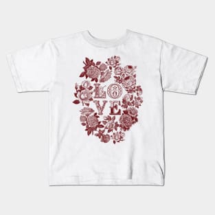 Love Typography Vintage Rose Kids T-Shirt